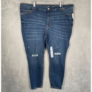 Size 26 Mid Rise Rockstar Blue Jeans Super Skinny 5 Pocket Pant Old Navy NWT